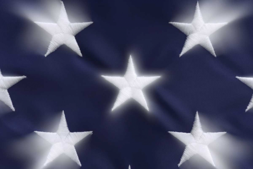 Abstract of blurred stars on the American flag art print by Dennis Flaherty for $57.95 CAD